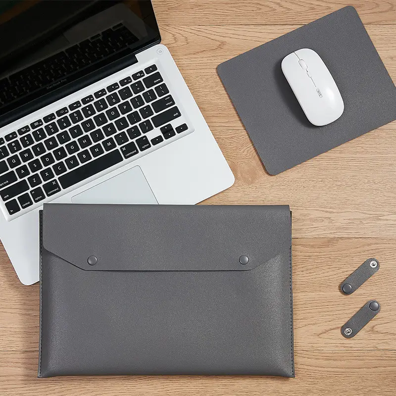 custom logo pure color laptop sleeve bags pu leather laptop case laptop sleeve leather