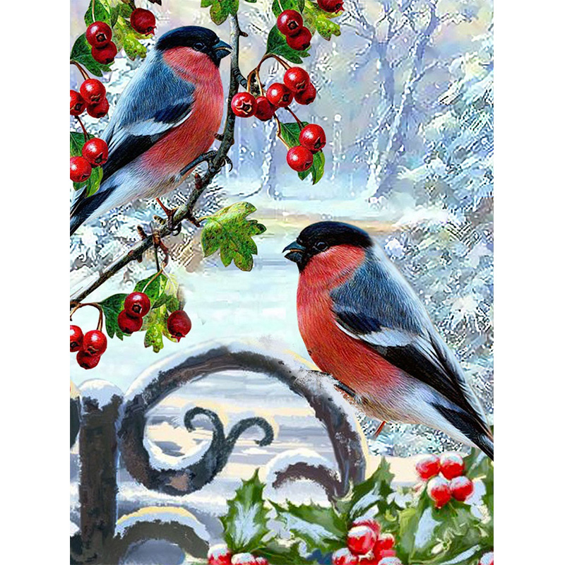 Huacan Factory Diamond Painting Crystal Rhinestone Dropshipping Bird Diamond Embroidery Canvas Winter Arts Craft