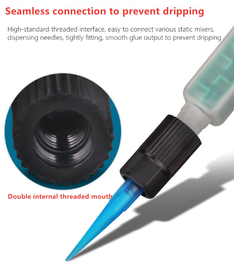 Black Plastic Static Mixer adapter AB epoxy adhesive static mixing pipe adapter connecting static mixer and dispensing needle