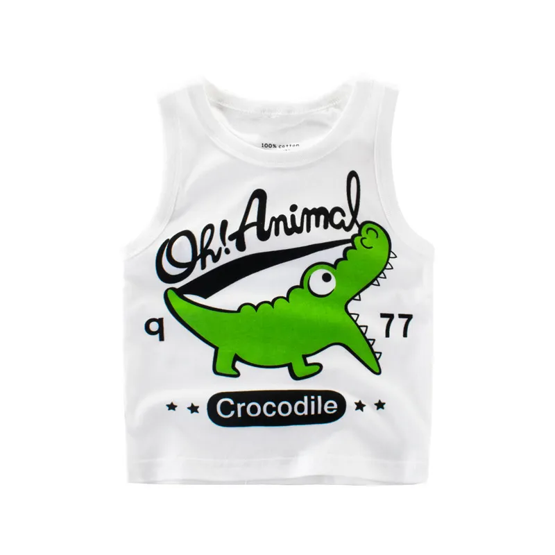 Wholesale OEM Service Crocodile Little Boy Tank Tops Cotton Sleeveless Baby Boys Vest Singlet Undershirt for Boys