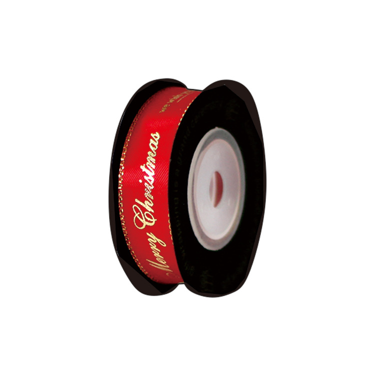 Customized Christmas Ribbon Festive Bronzing Thread Ribbons New Year Gift Packaging Latte Decorative Ribbon