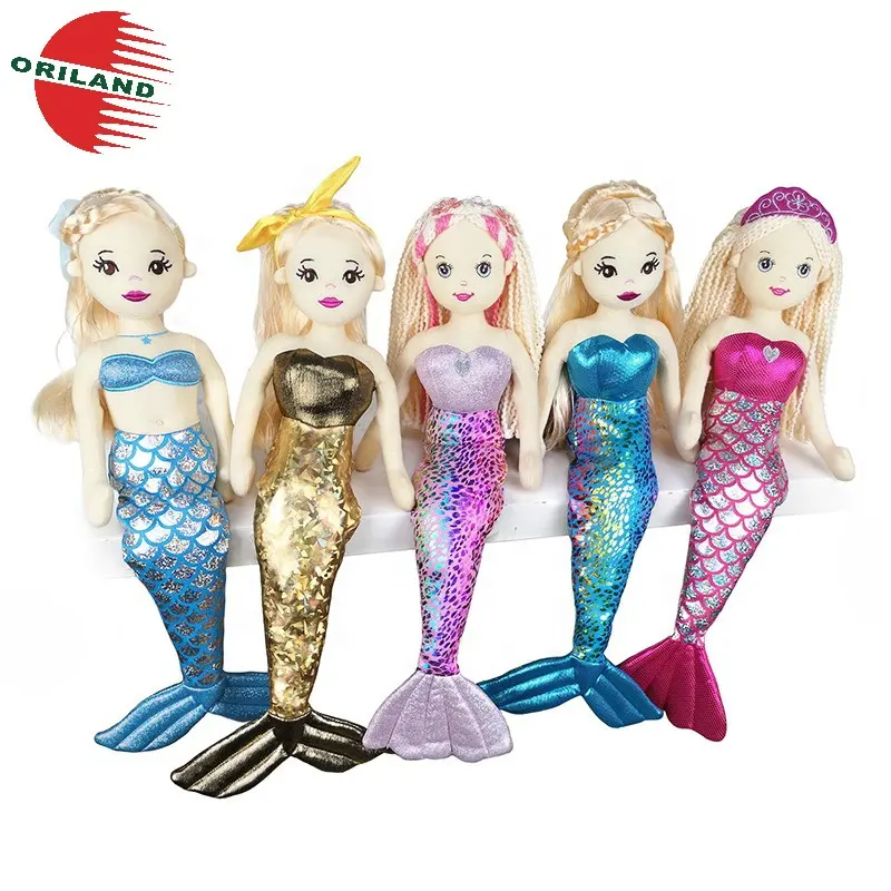 New design pretty mermaid dolls girls rag doll cute stuffed toy cloth dolls