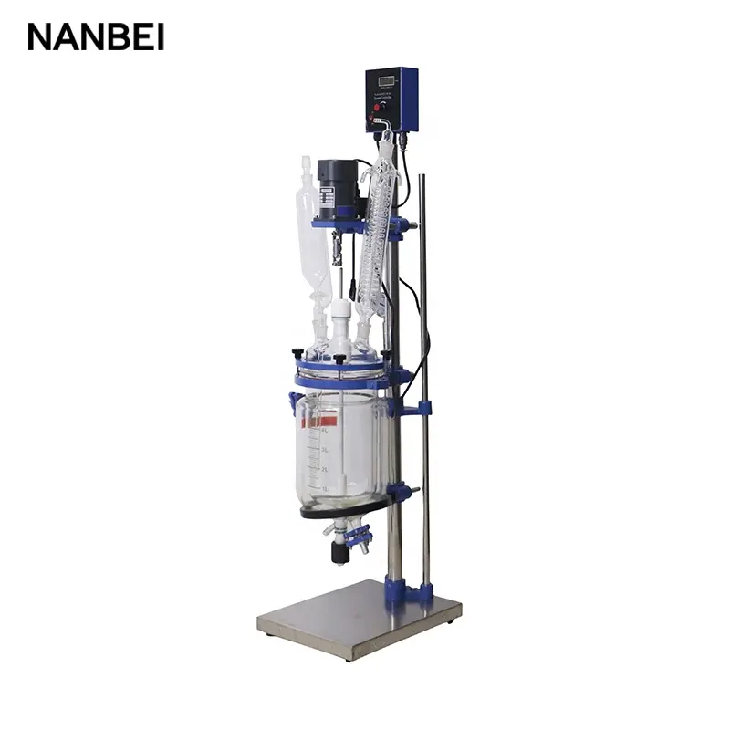 chemical equipment 1L 2L 3L 5L double layer ex-proof jacketed mini glass reactor