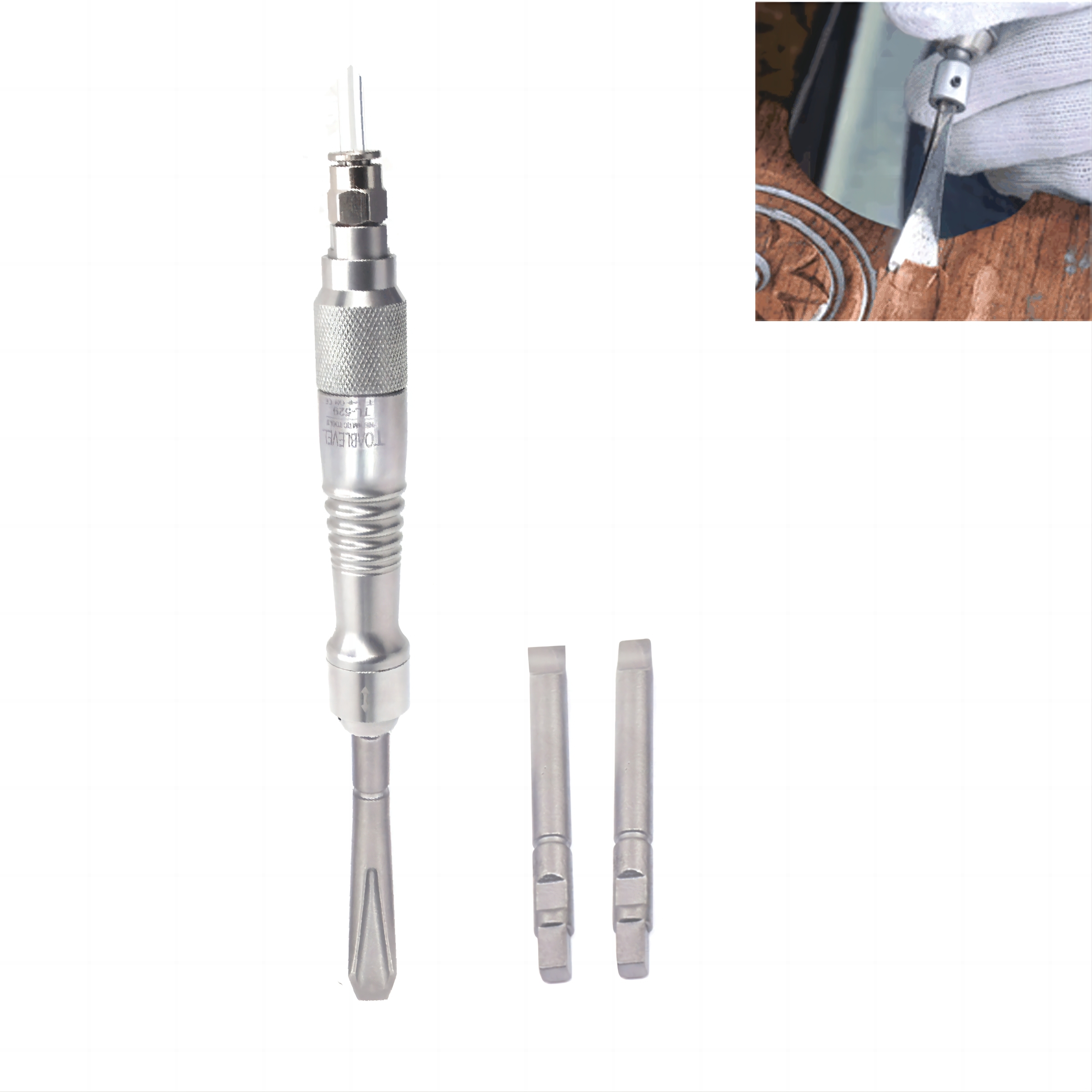 Pneumatic Scraper Micro Air Flux Chipper Chisel Pencil Carved Wood Scaling Gas Shovel With 3 Chisels