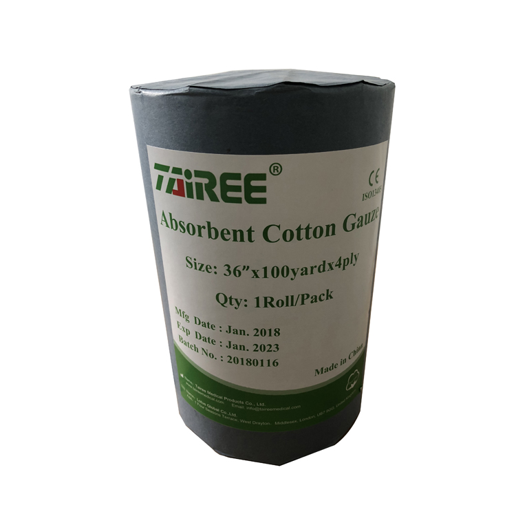 disposable medical absorbent cotton bpc Gauze Roll 100 yards 100m 4 ply for first aid