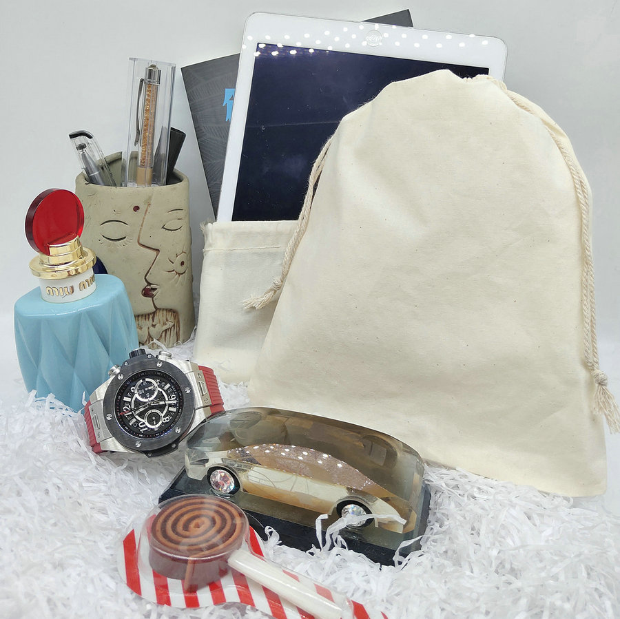 Wedding Party Favor and DIY Craft 13x18 large grocery cosmetic makeup pouch bag cotton drawstring