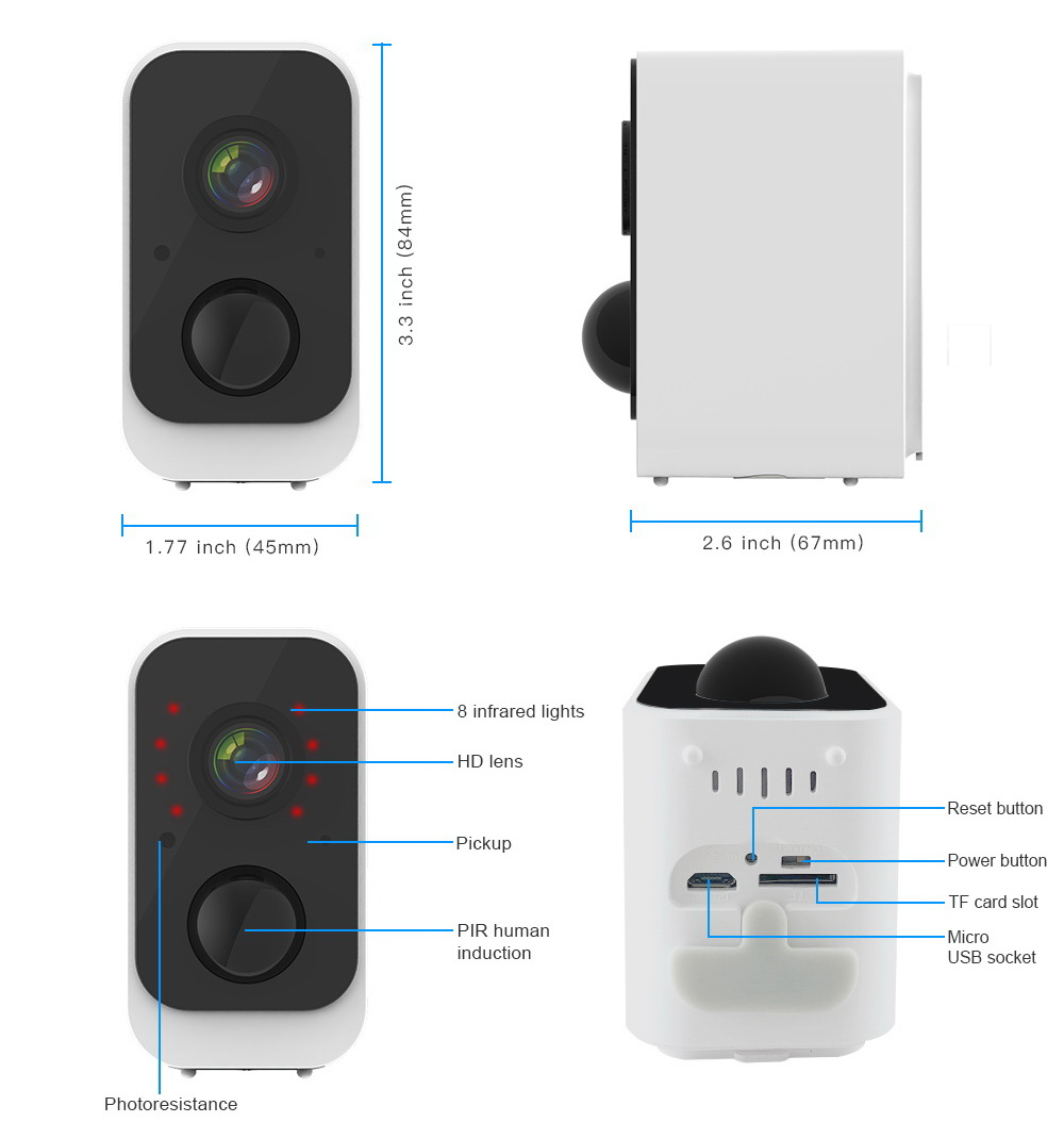 1080P Cctv 4G Батарея Перезаряжаемая камера Ip Wifi камера беспроводная батарея
