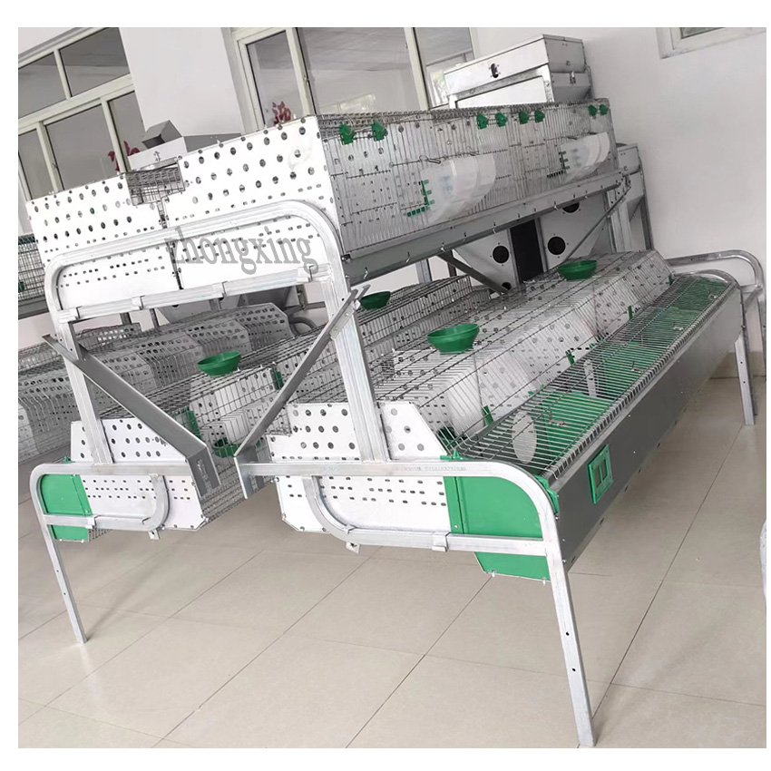 Commercial new design automatic rabbit cages with nest box breeding rabbit cages for mother rabbits farming