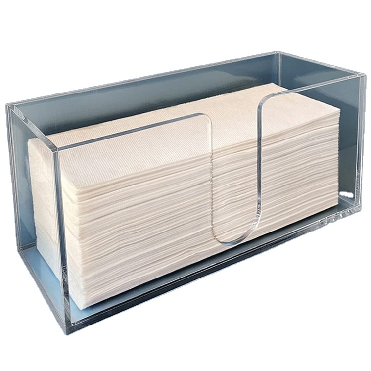 Paper Towel Holder Dispenser Bathroom, Kitchen Countertop Acrylic Napkin Holder for C-Fold, Z-Fold, Trifold Disposable Napkins