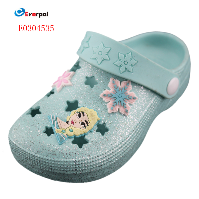 Toddler Baby Girls EVA Slip-on Water Shoes Sparkly Glitter Clog