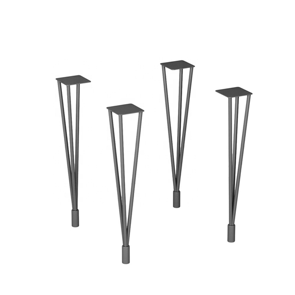 Brass Clamp Chrome Stainless Steel Glass Desk For Dining Adjustable Coffee Folding Hairpin Metal Table Leg