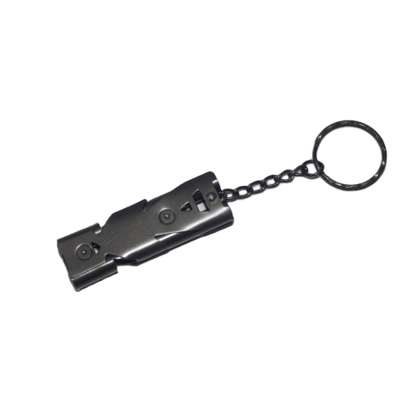 2025 hot selling Aluminum safety whistle keych survival whistle self defense supplies outdoor equipment security keychain