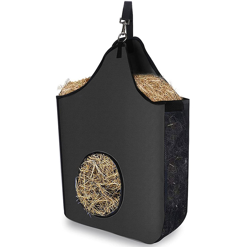 Hot sales and best price Canvas Horse hanging Slow feeder Hay Bag With Hook for Daily
