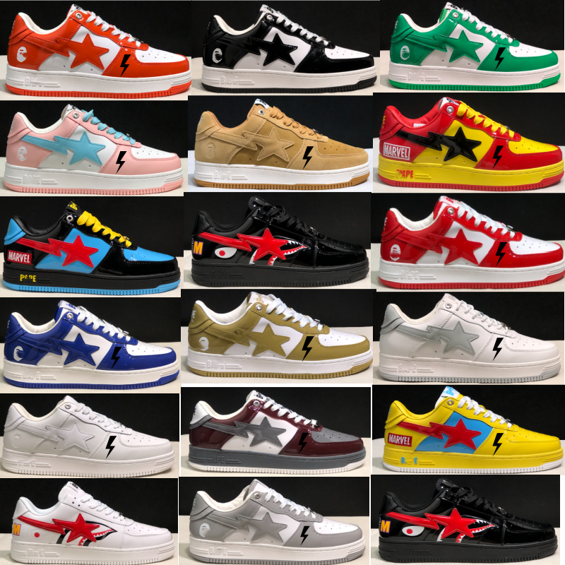 Hot Sell Classic Ape Printing Star Shoes Camouflage Fashion Sport Sneakers Shoes Men's Casual Men's Shoes 2024 Non Slip