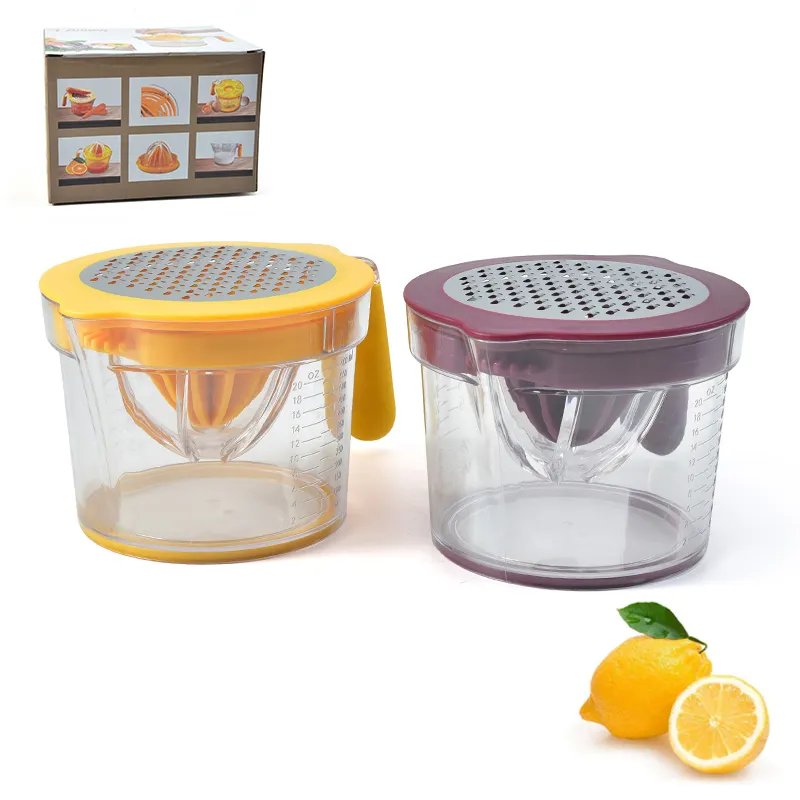 Amazon Top Seller Hot Selling Vegetable Fruits Tools Portable 4 In 1 Manual Juicer Lemon Squeezer With Container Citrus Juicer