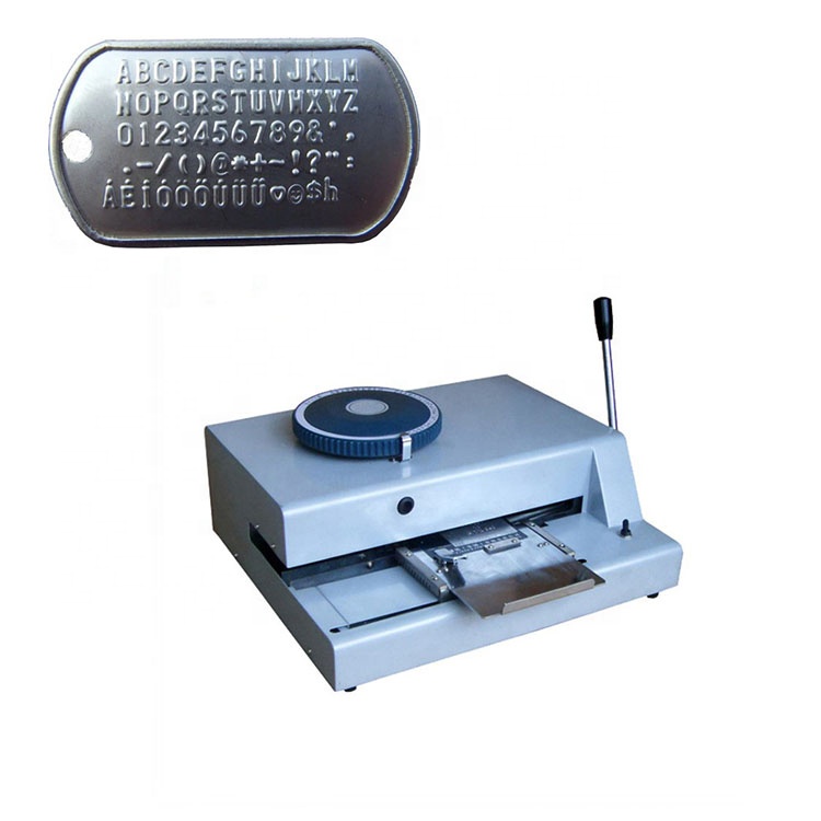 HD-59D manufacturer custom-made Romanian dog tag plate Embossing machine for Aluminum alloy luggage tag