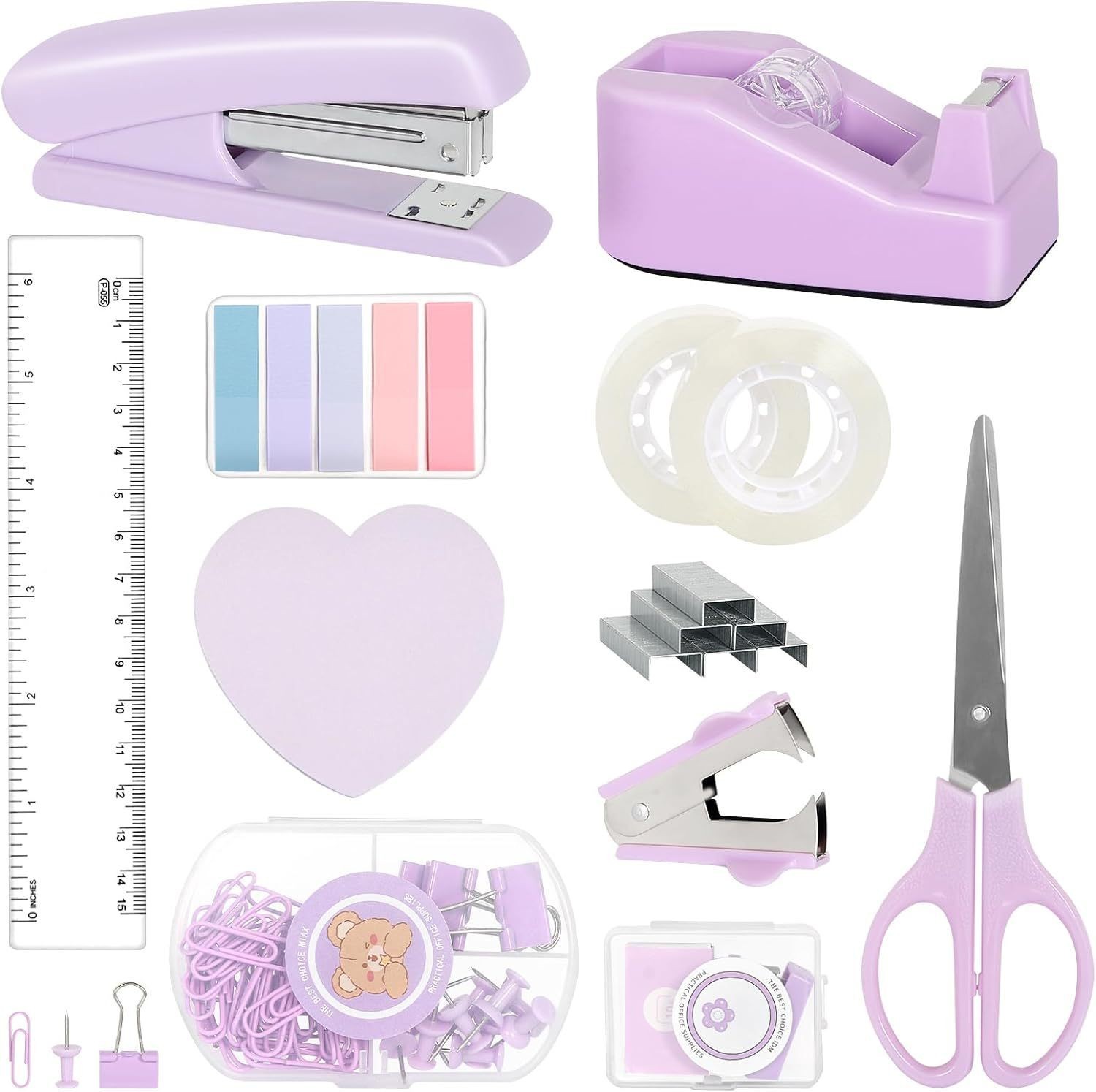Office and School Essential Stationery Set Stapler Scissors Book Ruler Practical Gift Pack
