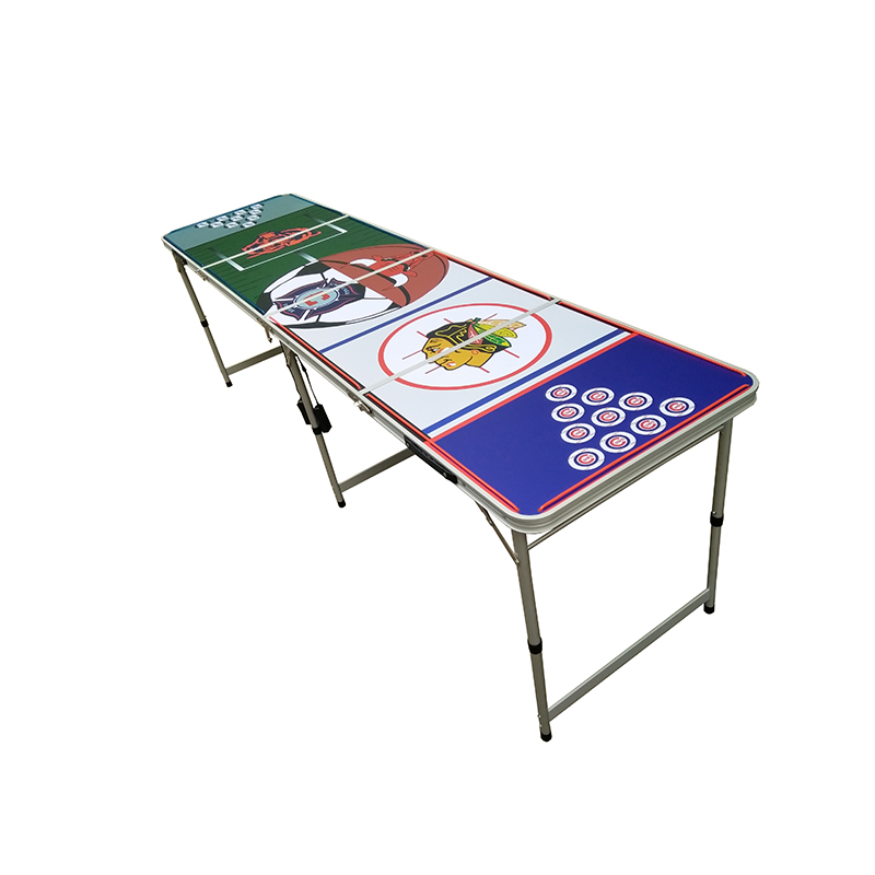 OEM/ODM, размер индивидуального логотипа, материал beerpong, 8 футов, интерактивный цвет, недорогой мини портативный складной светодиодный Пивной Стол для понга