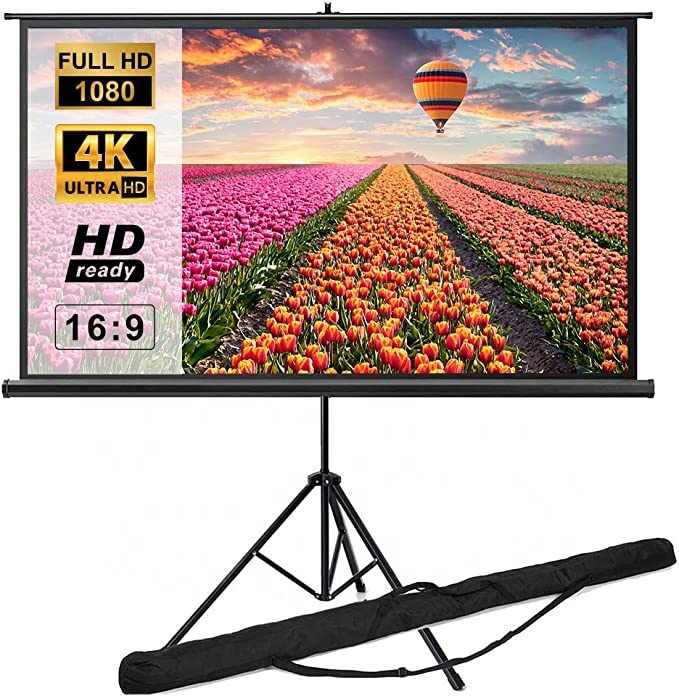 Низкая цена, 100 дюймовый штатив, стенд, экран проектора 4K 3D HD, регулируемый портативный экран, наружный и внутренний экран проектора