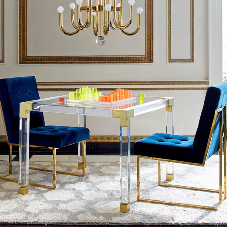 Nordic Style Discount Sales Custom Logo Size Luxury Acrylic Dining Table Set