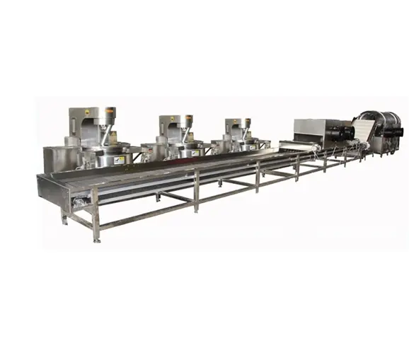 Popcorn Production Line with Popping, Cooling, Scattering, Sieving & Conveying Machines