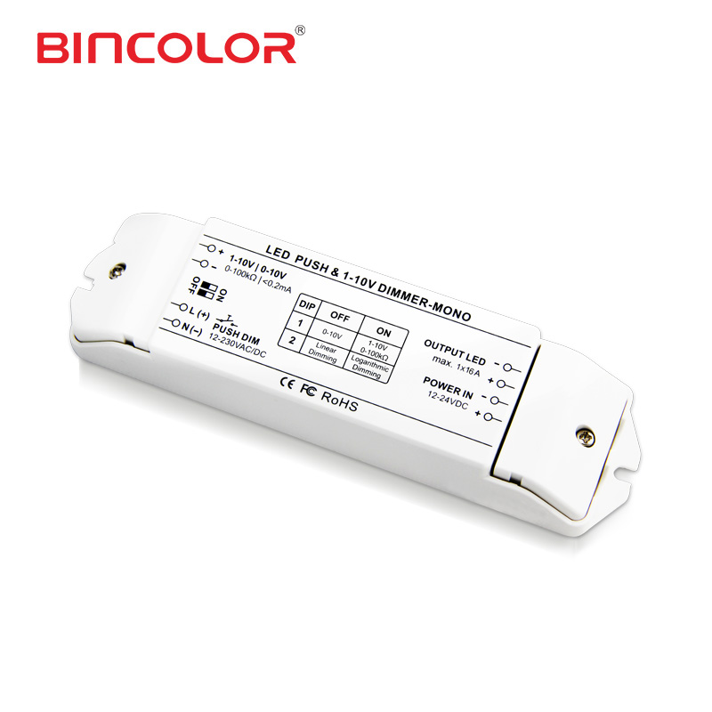 BC-331-16A 12V 24V пуш-ап тусклый potentiomer переключатель 1-10v выключатели со светодиодным индикатором 0-10В СИД дали затемняя драйвер