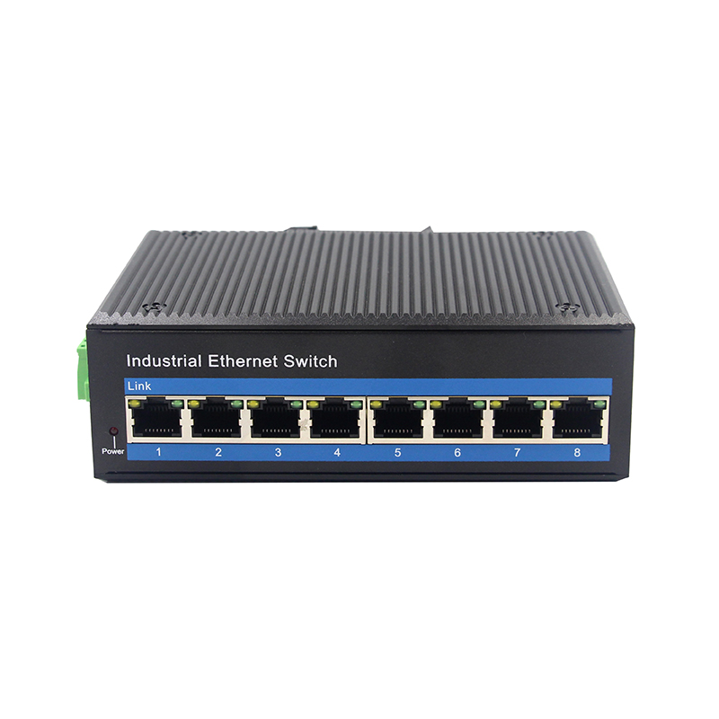 AS-ES8E промышленный Ethernet коммутатор 8 портов 100 м широкий диапазон AC DC источник питания Резервирование питания DIN rail Ethernet-коммутатор