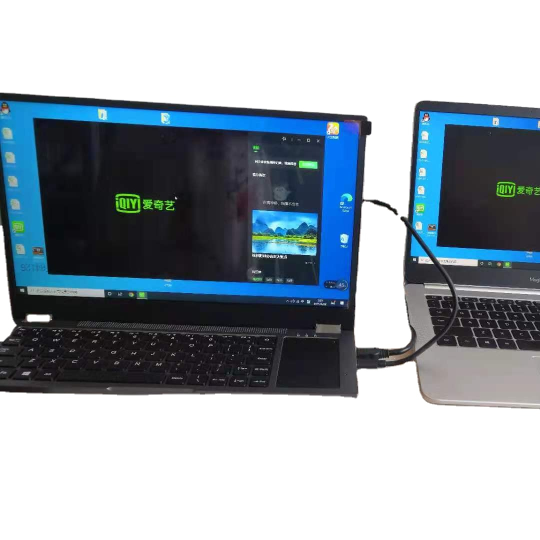 Портативный ноутбук montor 14 дюймов с клавиатурой батарея динамик Тип c Ips PC 1080P Расширение мобильный ПК ноутбук двойной экран для бизнеса