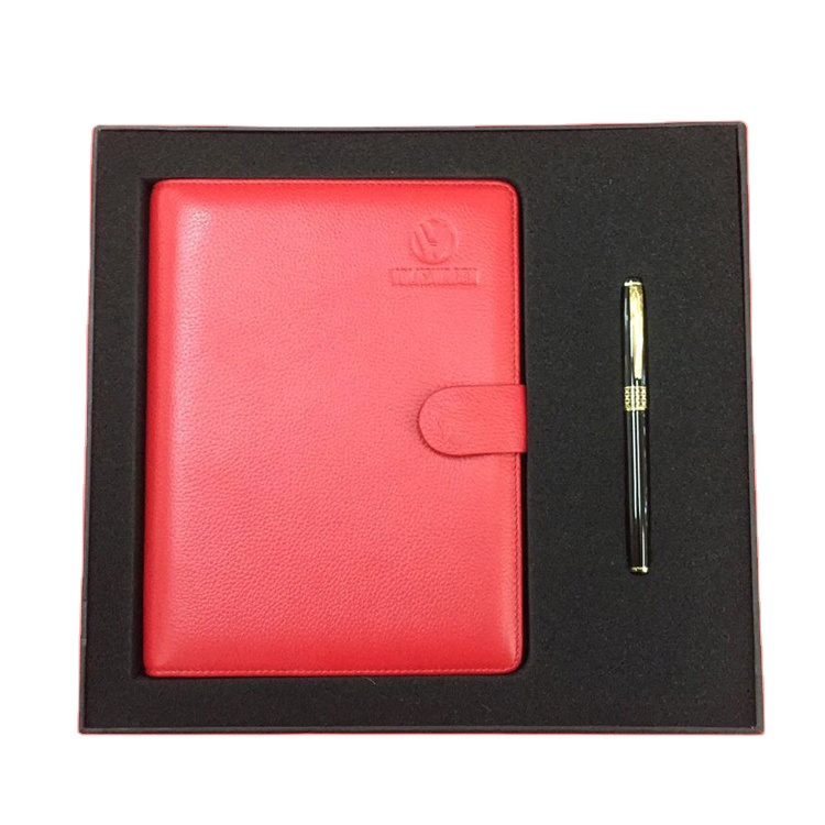 factory price with good quality in pen with leather notebook gift set