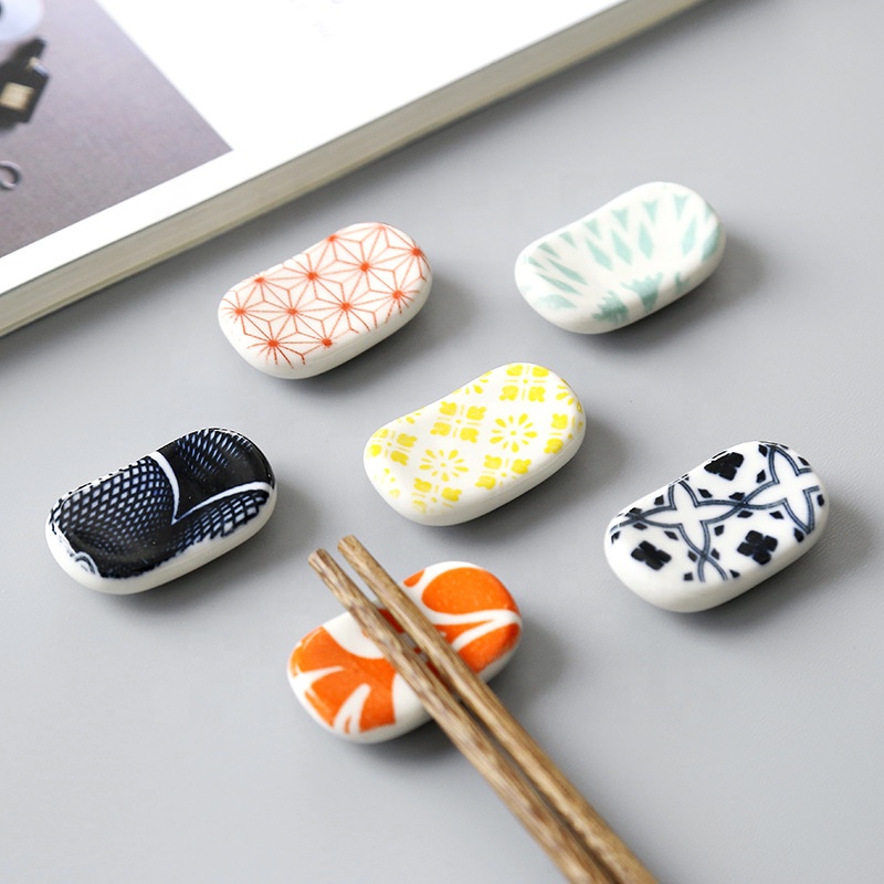 Cheap Japanese Style Ceramic Chopstick Rest Miniatures Spoon Fork Chopstick Holder Chopstick Holders