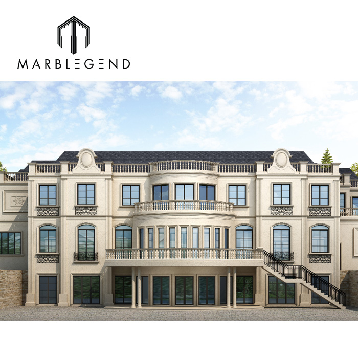 Bespoke Style Architecture Exterior Cladding Villa Facade Granite Limestone Stone Curtain Wall