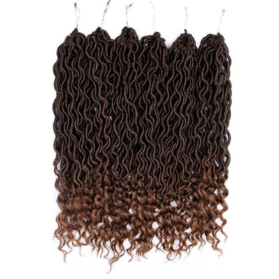 factory price 18 inches synthetic hair extension goddess Faux Locs Curly afro braid