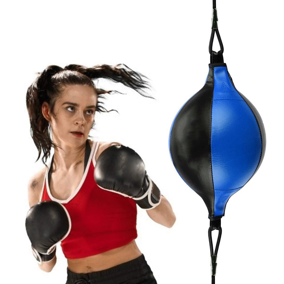 Custom Logo Double End Boxing Training Ball Speed Bag, MMA Training PU Leather Boxing Ball-