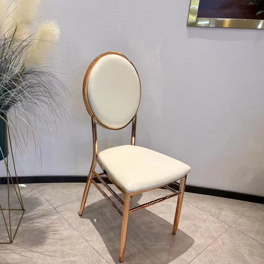 Hotel Furniture Outdoor Indoor Gold Metal Chiavari Chair Cushion Wedding Banquet Chair Tiffany Hotel Chair