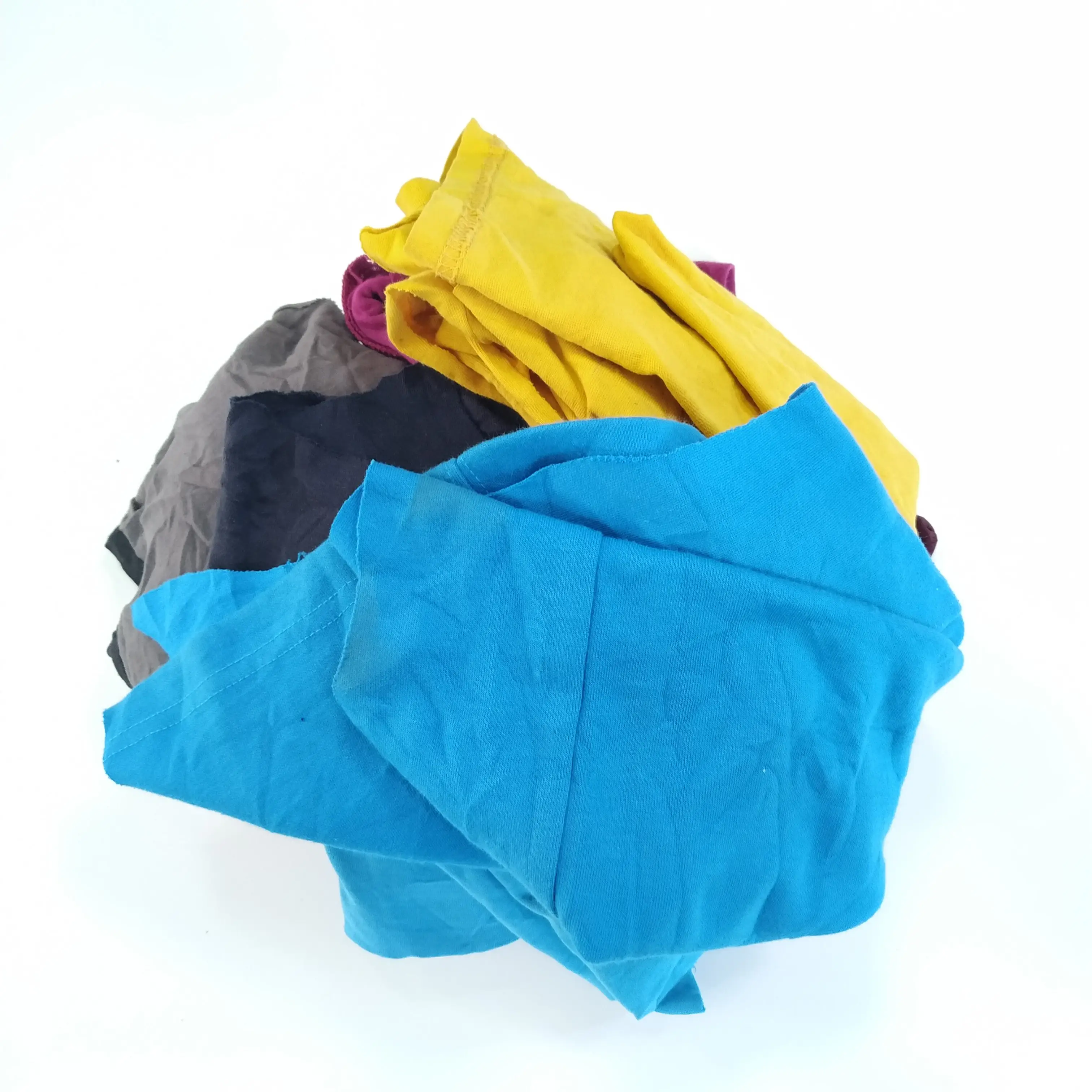 Dark color cotton t shirt rags hosiery cutting pieces industrial cleaning rags with strong water and oil absorbency