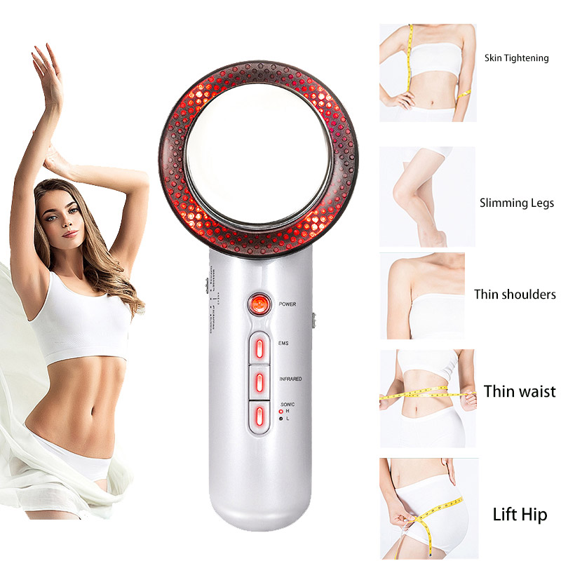 Wholesale Portable 3 in 1 Fat Burner Mini Fat Burning Machine Beauty Device Infrared Ultrasonic EMS RF Body Weight Loss Slimming