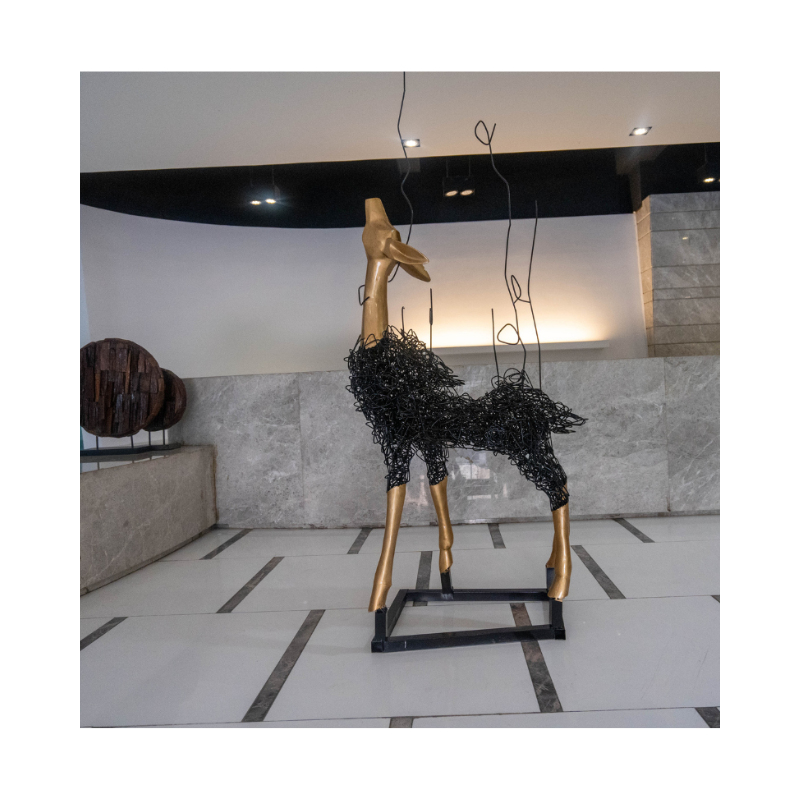 OEM&ODM High Quality Modern Outdoor Indoor Abstract Colorful Deer Fairy Buck Elk Bronze Stainless Steel Sculpture