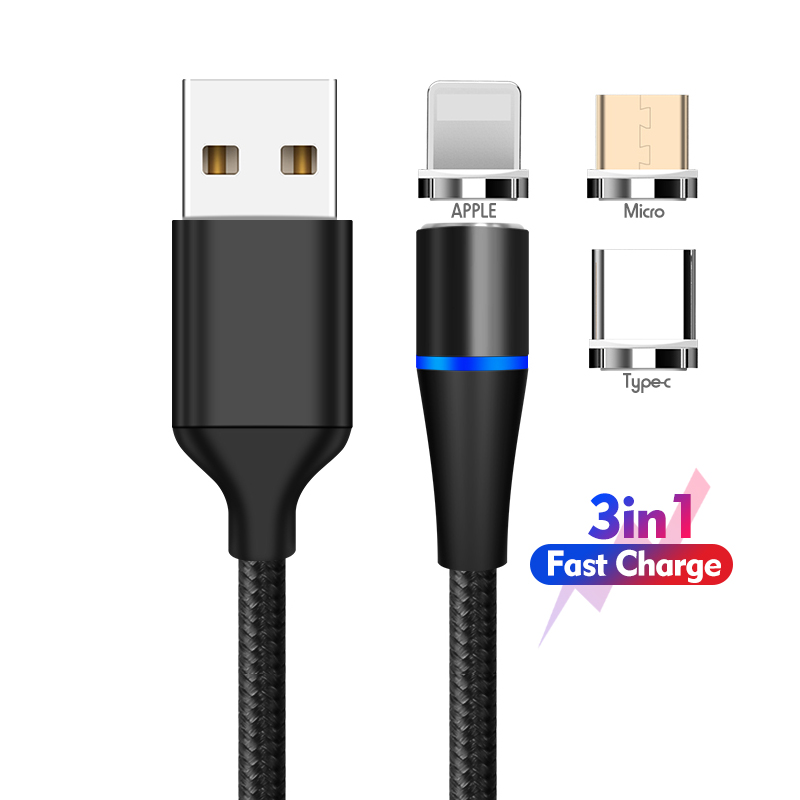 Магнитный usb-кабель для быстрой зарядки 3 в 1 Micro Type C для iphone, Samsung, HUAWEI, Android, IOS