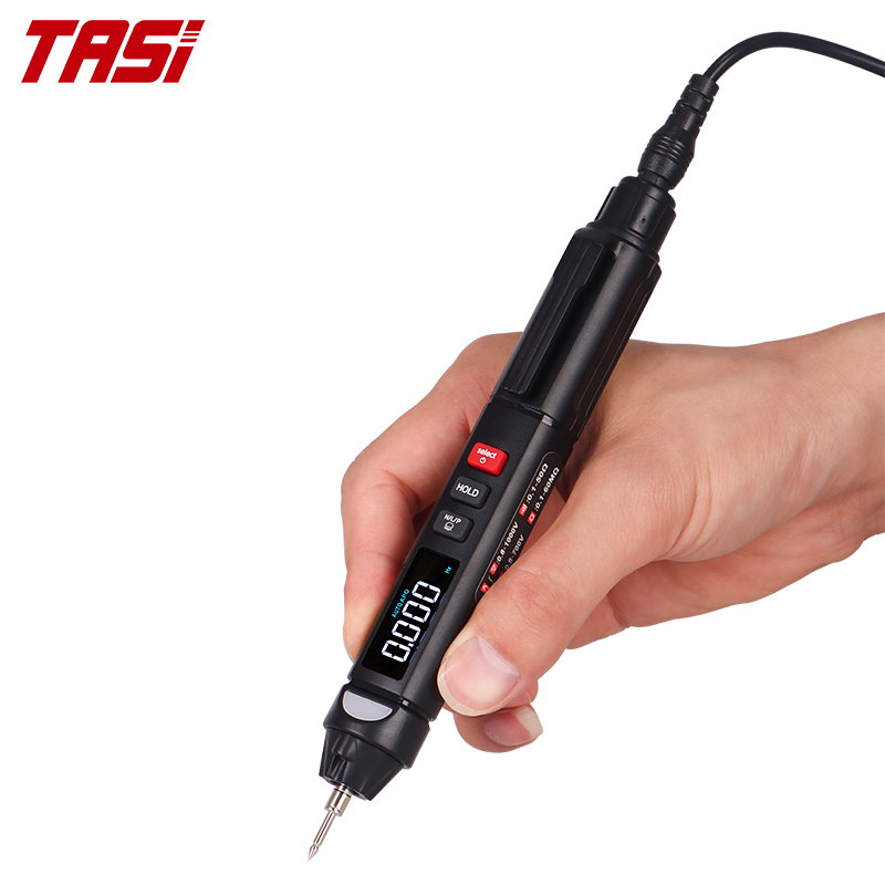 Цифровой карманный мультиметр TASI TA8303 в виде ручки, детектор напряжения постоянного и переменного тока, портативный Электрический тестер последовательности фаз, 6000 шт.