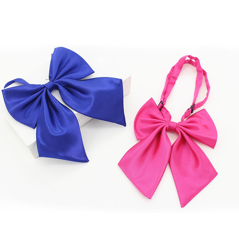 Women's Striped Satin Tie Red Butterfly Black Knot Design Fashionable Hotel Clerk Waitress Neck Wear Black Red Ribbon Ties