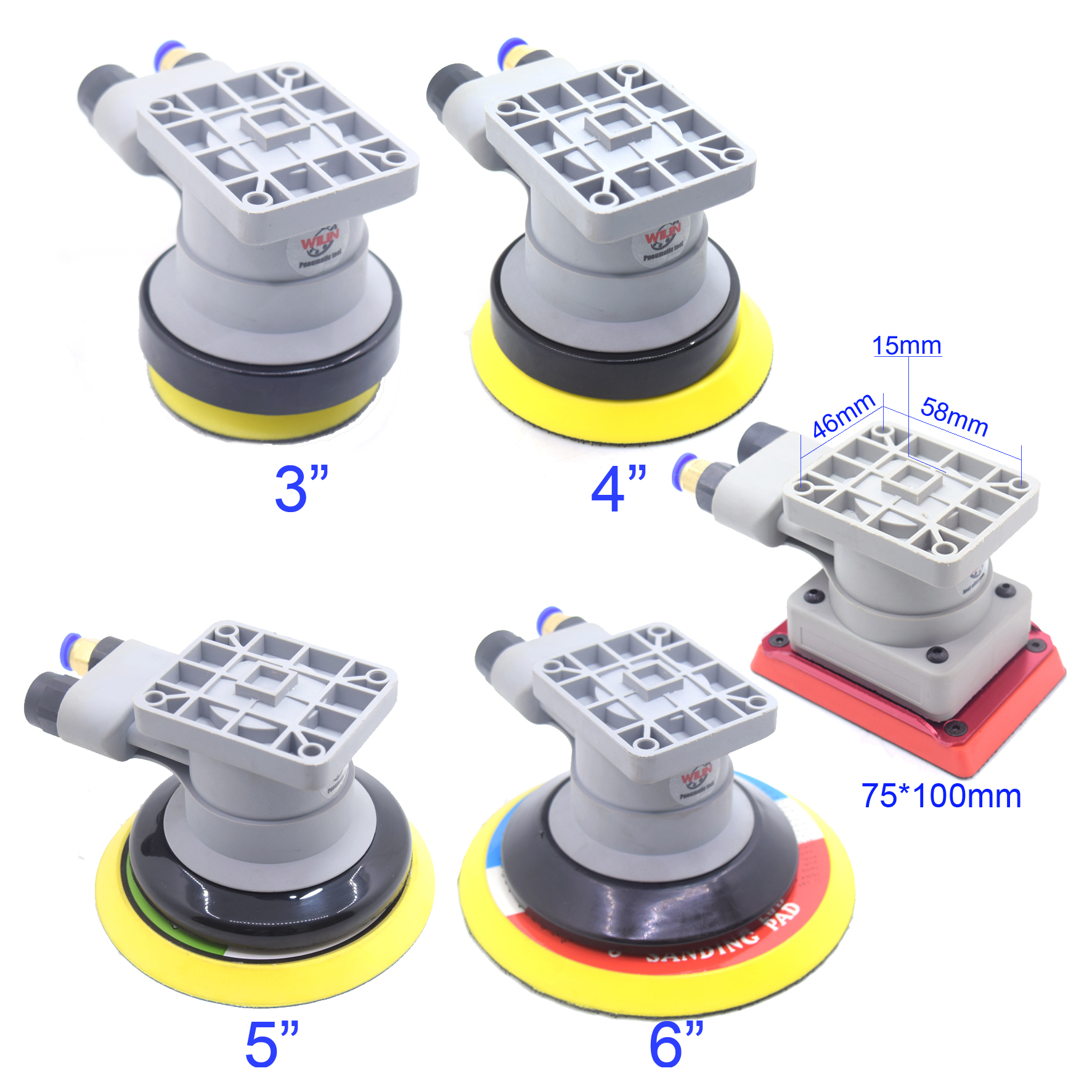 customizable 3" 5" automation automatic Assembly line robot Arm Auto Air Random Orbital Water Sander Pneumatic Polishing Tool