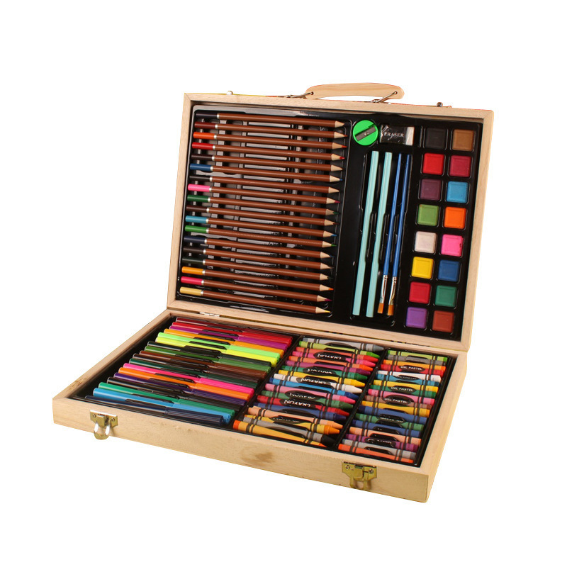 Paintyou изготовленный на заказ с вашим дизайном 118 шт. Деревянный чехол для детей набор для рисования цветные карандаши для рисования акварельные восковой мелок живопись на холсте Набор для рисования
