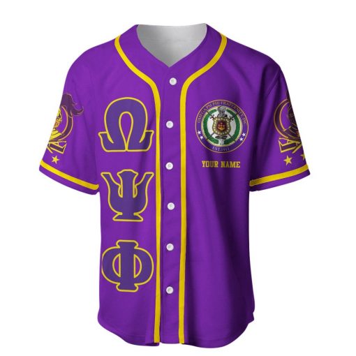 purple omega psi phi jeresy tshirts pinestripe omega psi phi fraternity big and tall oversized baesball jersey