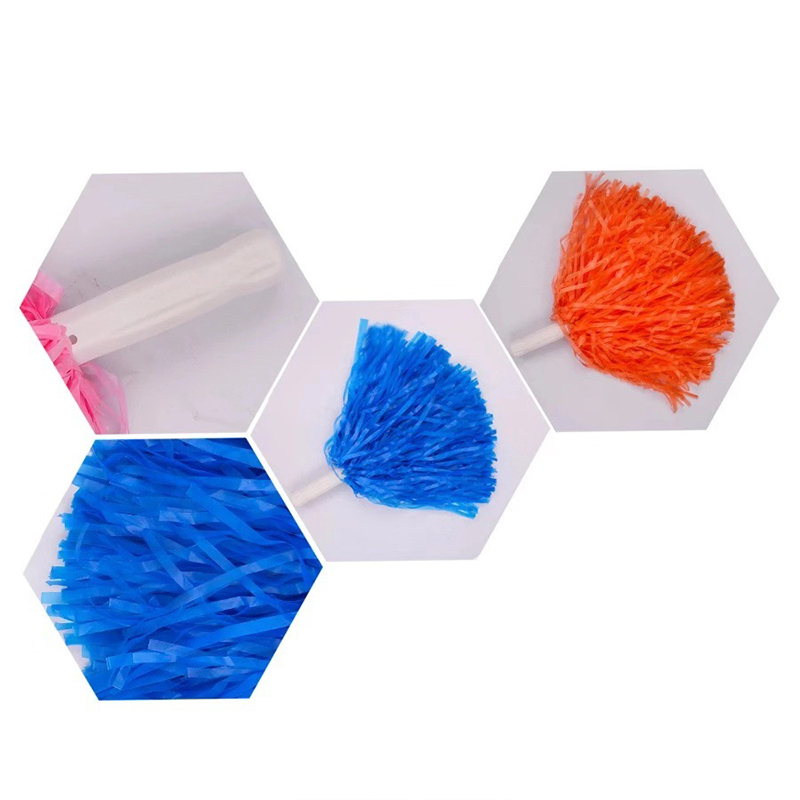Cheerleader Cheering Items Cheerleader Pompom Dance Props Pom Pom Pink Bag Silver Gold Red Metallic Blue China Packing Piece PET