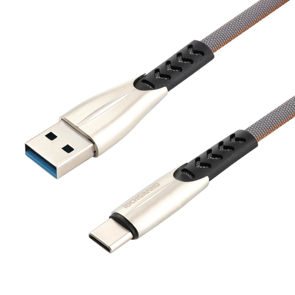 Высококачественный металлический кабель USB Type-C для быстрой зарядки, дата 3,0, 1 м, под заказ, для Samsung S10, Note 10, Huawei Mate 30, P30 Pro