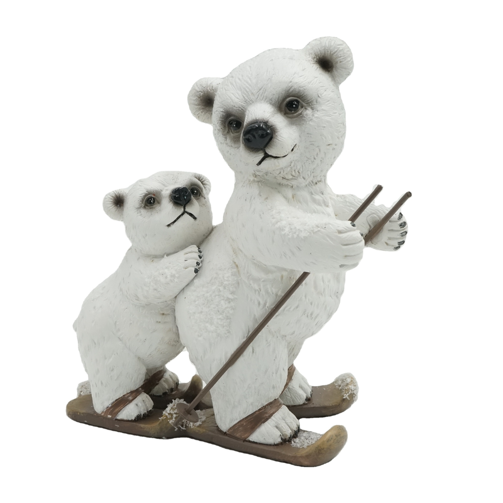 Wholesale Lovely Resin Skiing Bears Ornament for Table Decoration
