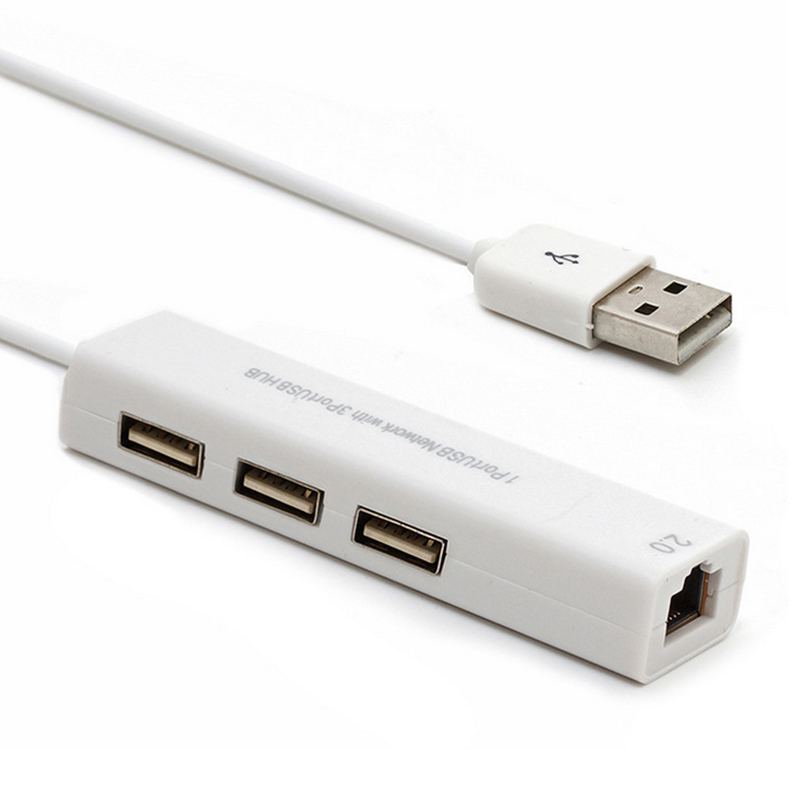 Адаптер USB к Ethernet с 3 портами USB HUB 2,0 RJ45 Сетевая карта Lan RTL8152 USB к Lan для Mac iOS Android ПК