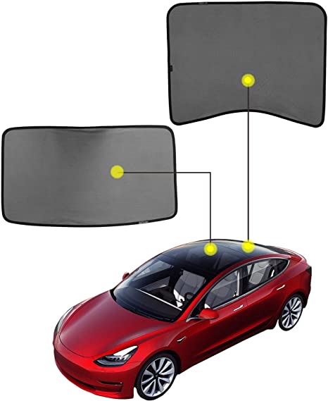 Солнцезащитный козырек на крышу автомобиля Tesla Model Y 3, солнцезащитный козырек на заднее окно с защитой от УФ-лучей для Tesla Model 3 Y со светоотражающими крышками