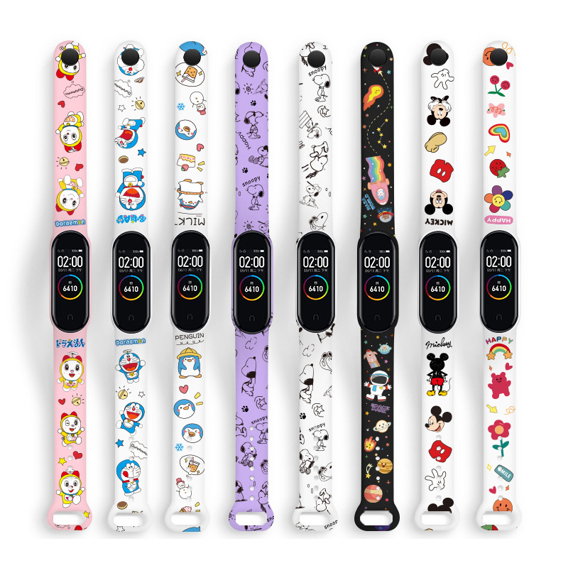 Vivistar M6 Smart Bracelet Strap Wristband Silicone Sports Waterproof Replacement Strap Print Personality for M3/4/5/6