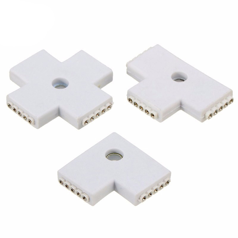 5-pin 12mm L-Shape 90 Degree Right Angle Female Connector for LED RGBW 5050 Flex Strip Light T-Shape X-Shape rgbw Connector